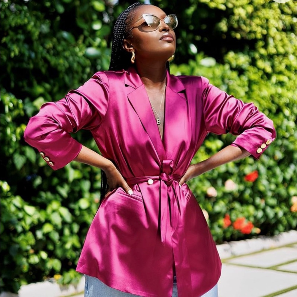 Amazon The Drop Women's Orchid Belted Satin Blazer by @tenickab